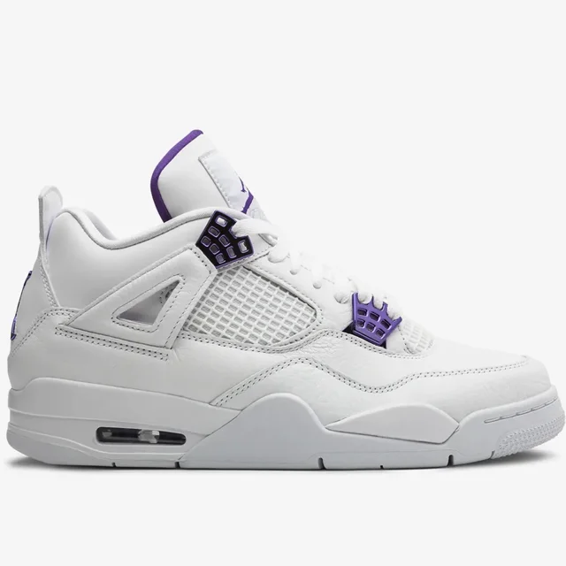 کتونی نایک ایر جردن ۴ متالیک سفید بنفش Nike Air Jordan 4 Metallic White And Purple