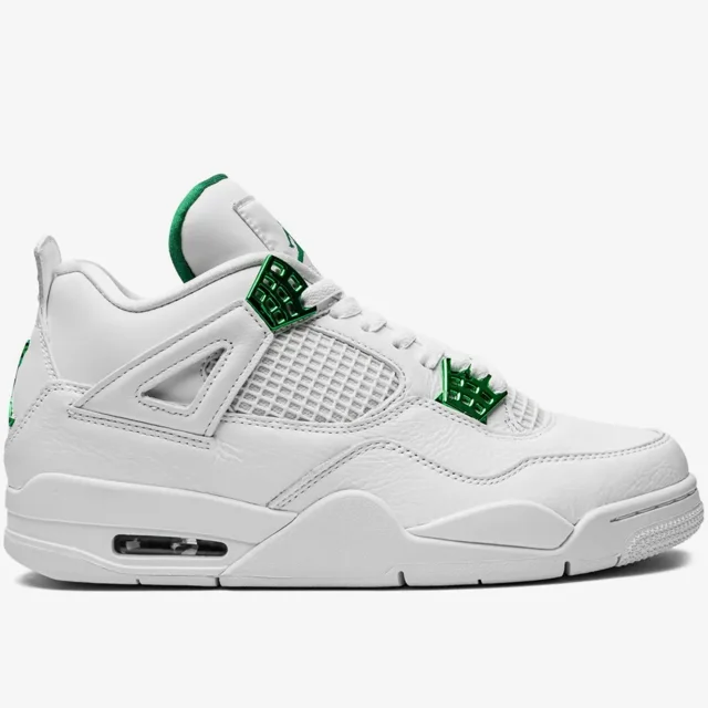 کتونی نایک ایر جردن ۴ متالیک سفید سبز Nike Air Jordan 4 Metallic White And Green