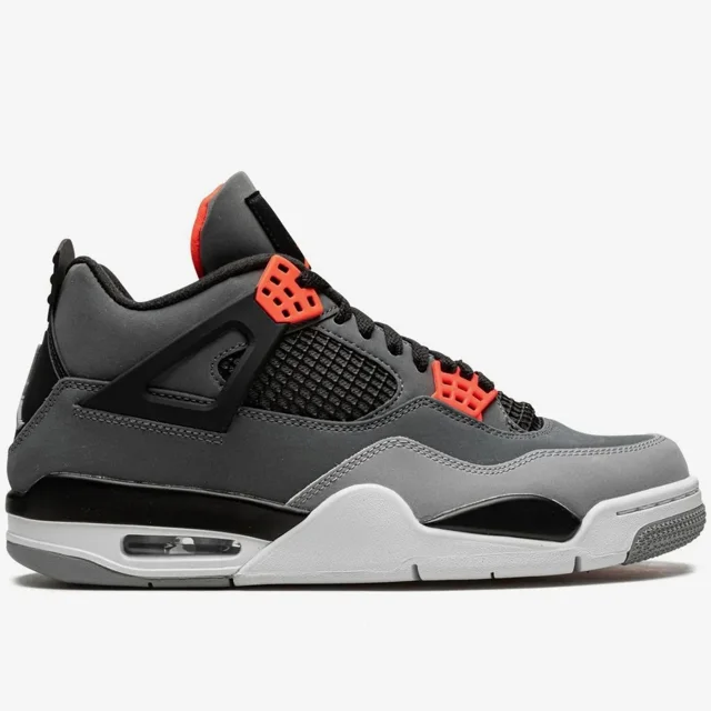 کتونی نایک جردن ۴ طوسی قرمز Nike Air Jordan 4 Infrared