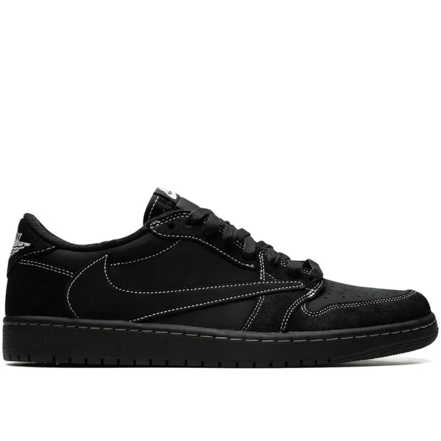 کتونی نایک ایرجردن ۱ بدون ساق ترویس اسکات مشکی بلک فانتوم Nike Air Jordan 1 Low Travis Scott